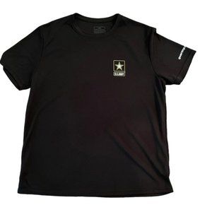 US Army Mens Black Mesh Active Short Sleeve Tee Size Large